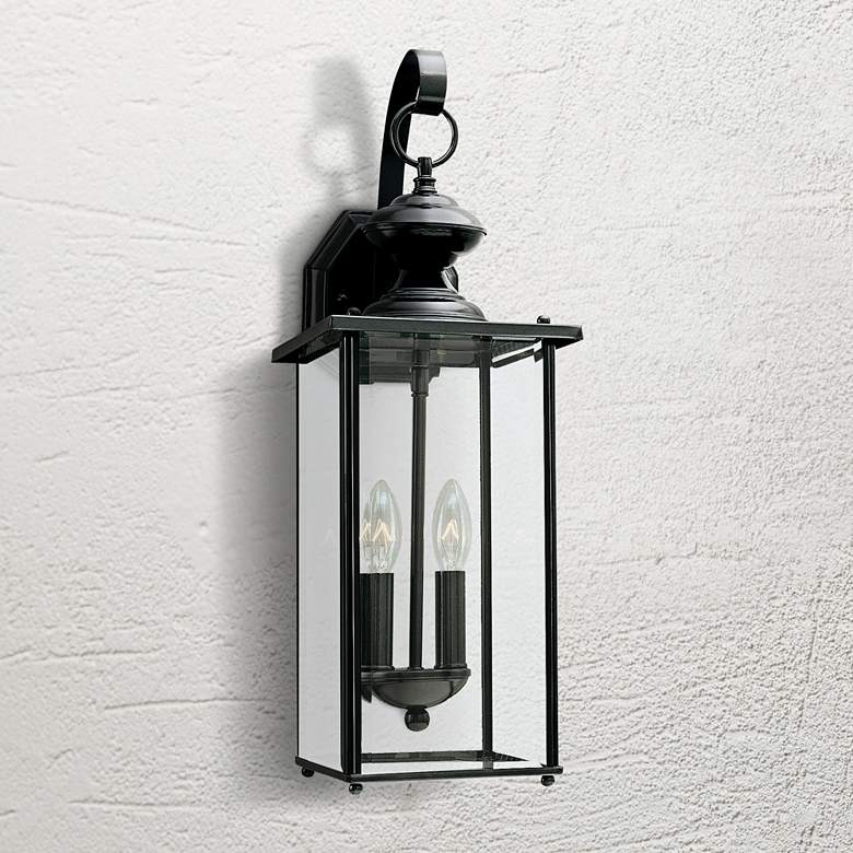 Image 1 Jamestowne 20 1/4 inch High Black 2-Light LED Outdoor Wall Light