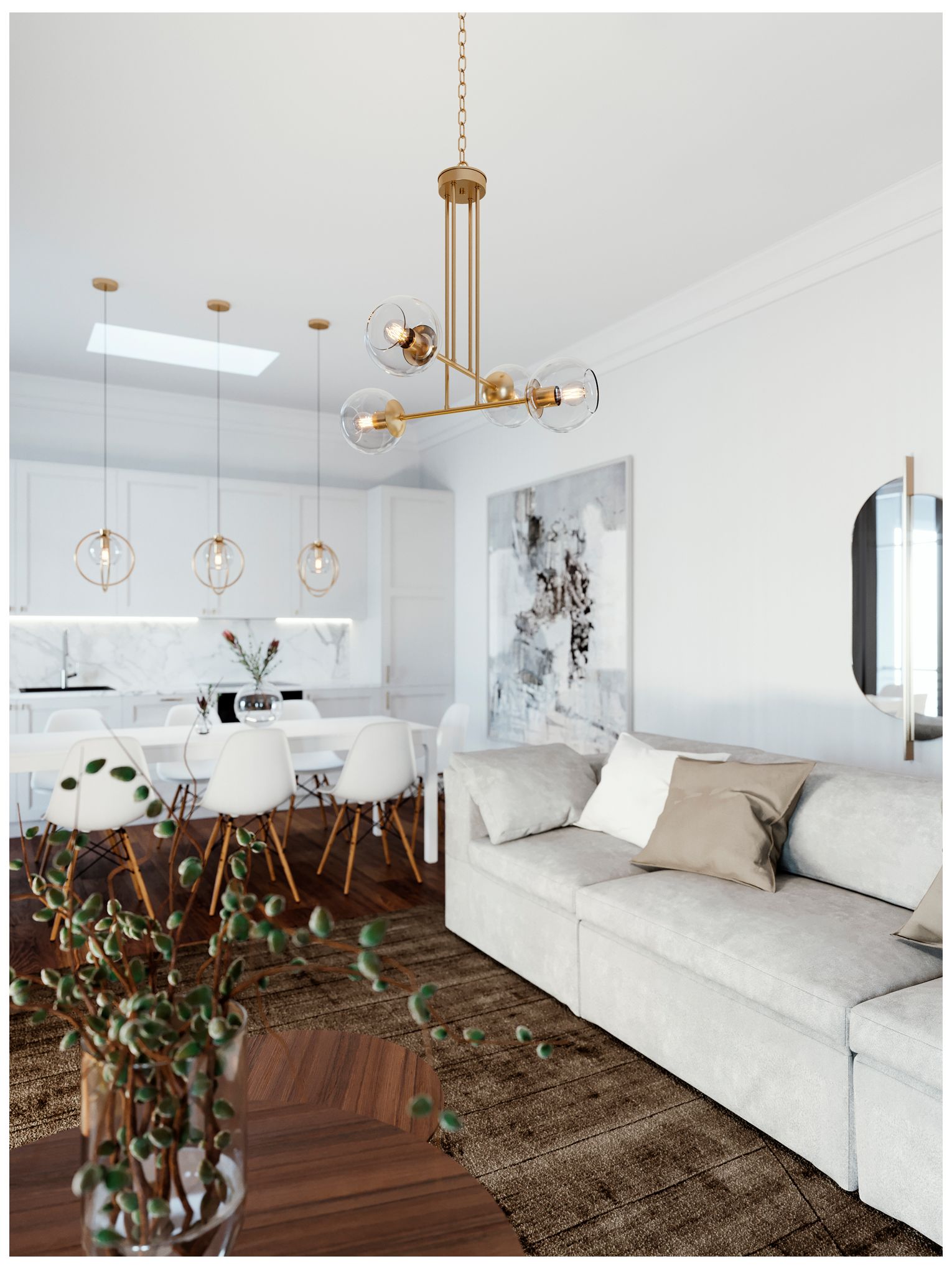 Image 2 Jamie 25" Pendant - Satin Brass more views