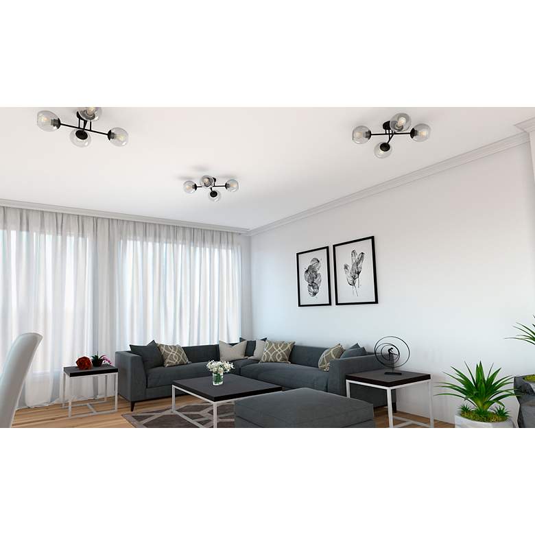 Image 2 Jamie 25" Wide Black 4-Light Ceiling Light more views