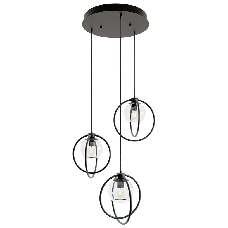 Image 1 Jamie 26.45" 3 Light Round Black Mini Pendant
