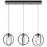 Jamie 36" 3 Light Linear Black Mini Pendant
