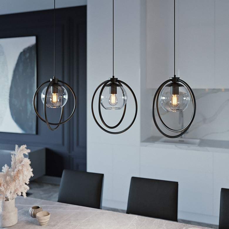 Image 1 Jamie 36" 3 Light Linear Black Mini Pendant