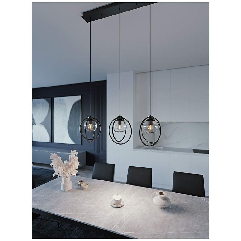 Image 3 Jamie 36" 3 Light Linear Black Mini Pendant more views