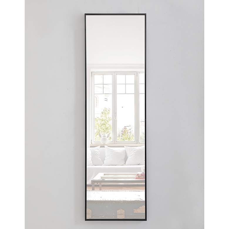 Image 1 Jamie Black Metal 18" x 60" Vanity Wall Mirror