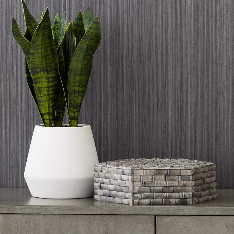 Image 1 Jamie Young 10" Wide Alexander Natural Gray Bone Hexagon Box