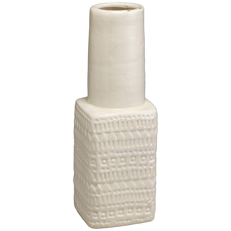 Image 1 Jamie Young 15" High Coco Modern White Ceramic Beaker