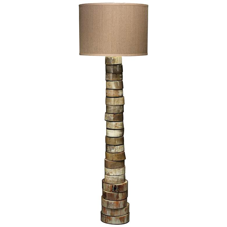 Image 2 Jamie Young 60" Rustic Stacked Animal Horn Floor Lamp