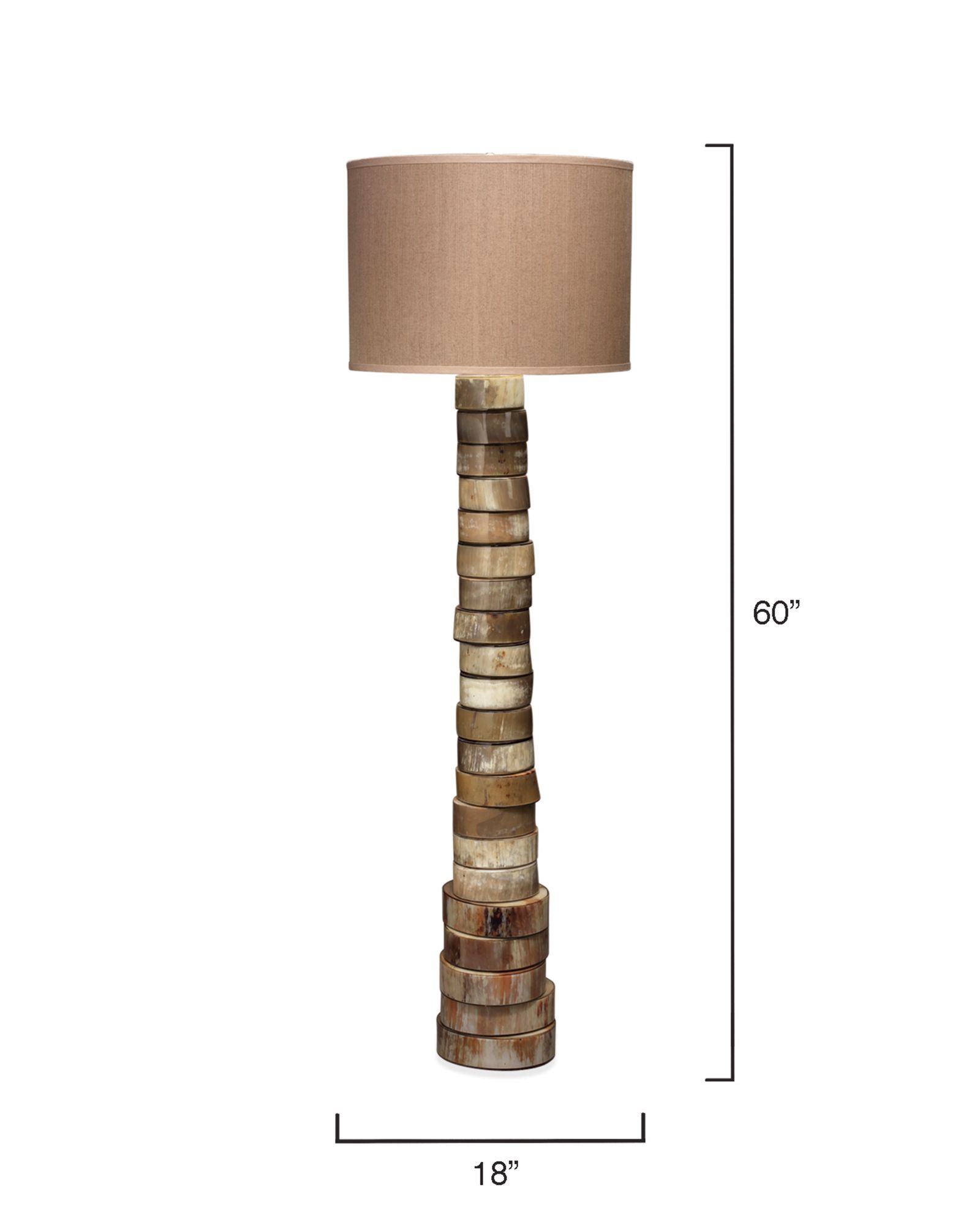 Image 3 Jamie Young 60" Rustic Stacked Animal Horn Floor Lamp more views