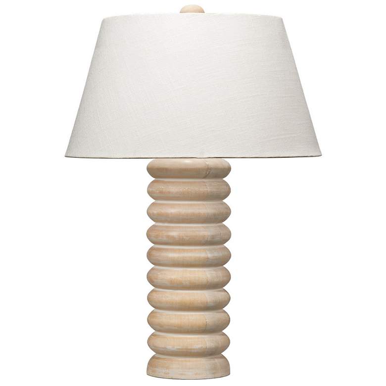 Image 2 Jamie Young Abacus Mango Wood Table Lamp with Linen Shade