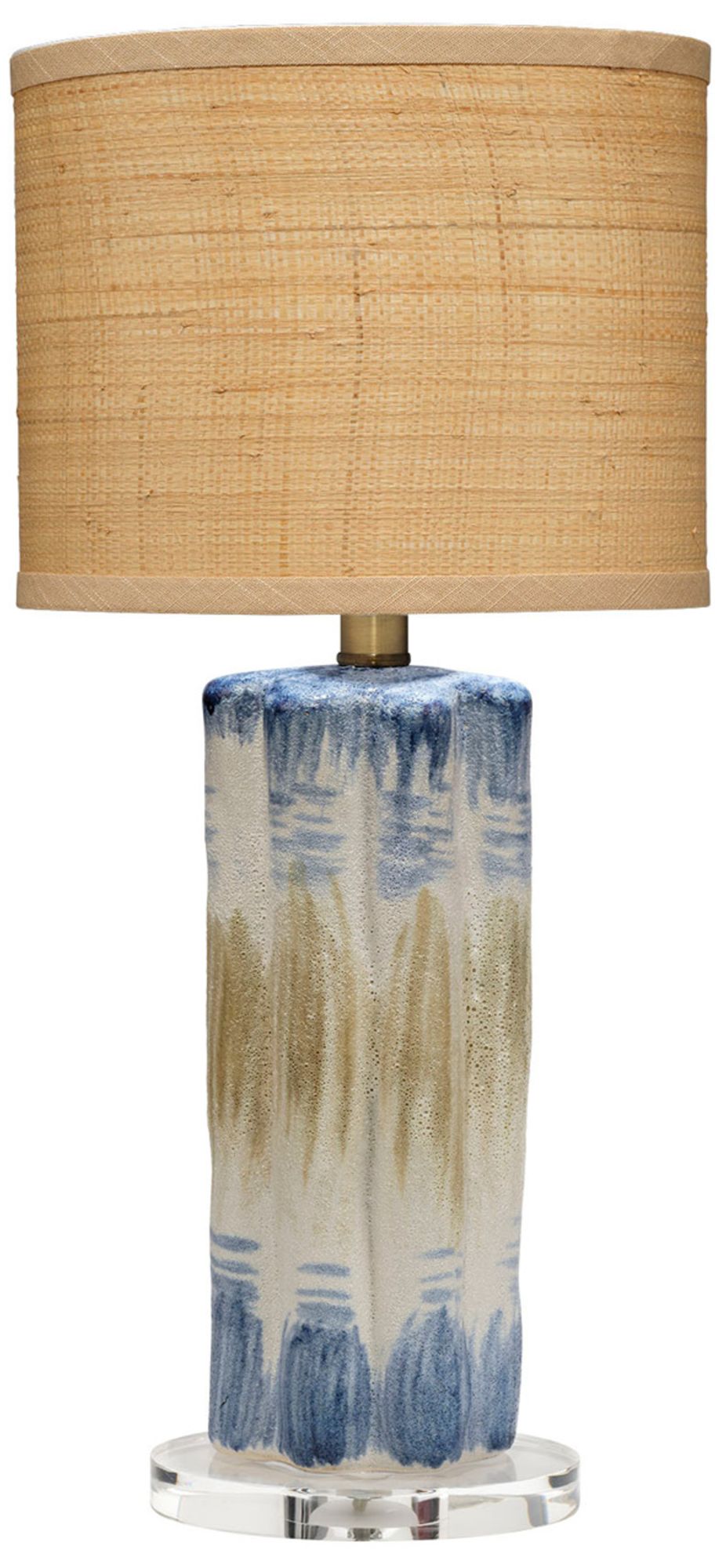 Image 2 Jamie Young Abstract Ceramic Table Lamp with Raffia Shade