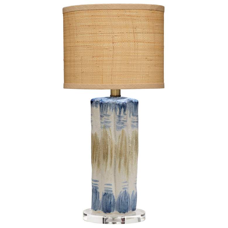 Image 2 Jamie Young Abstract Ceramic Table Lamp with Raffia Shade