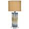 Jamie Young Abstract Ceramic Table Lamp with Raffia Shade
