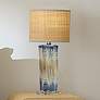1_Jamie Young Abstract Ceramic Table Lamp with Raffia Shade