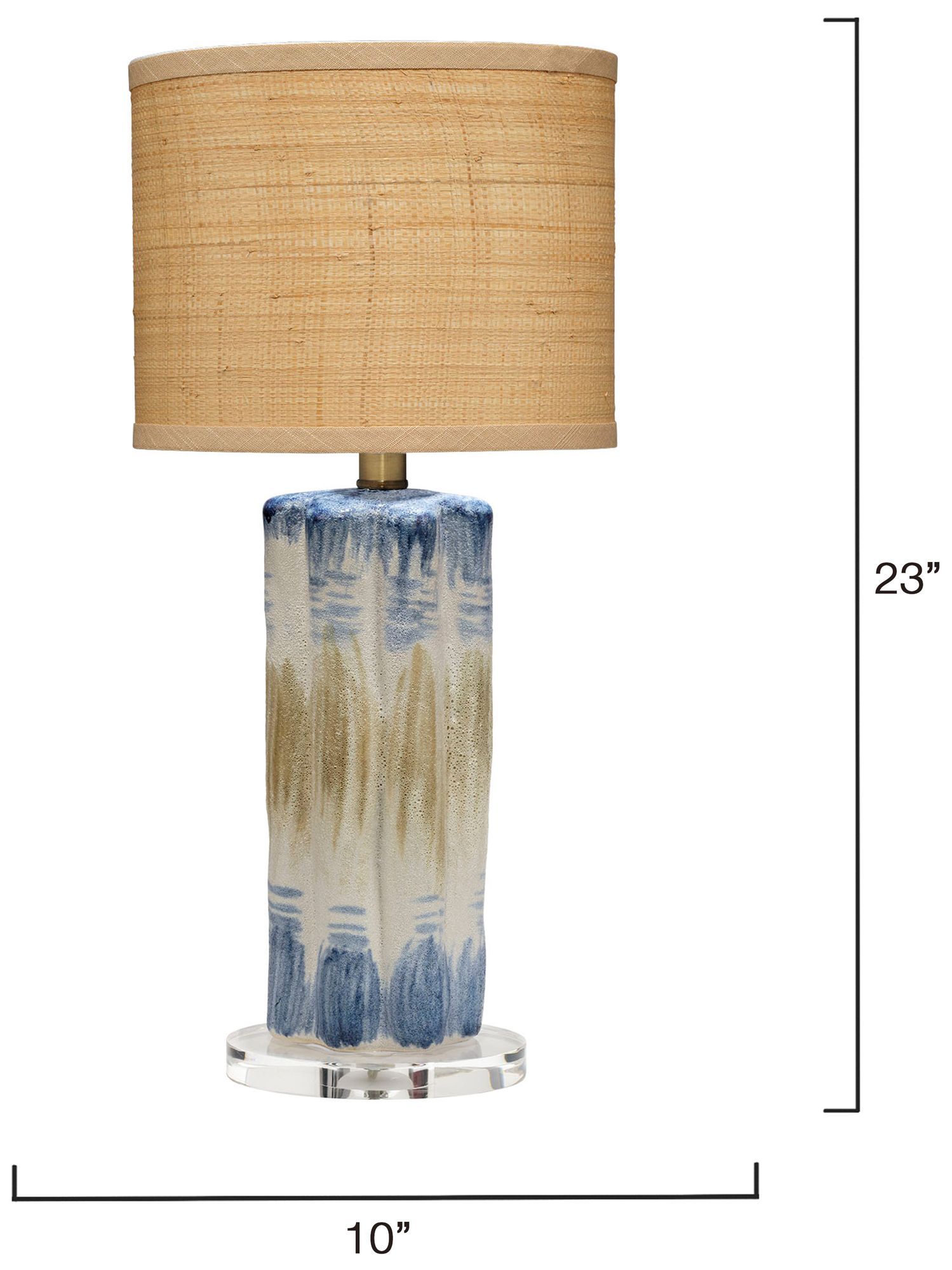Image 3 Jamie Young Abstract Ceramic Table Lamp with Raffia Shade more views