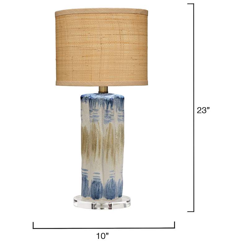 Image 3 Jamie Young Abstract Ceramic Table Lamp with Raffia Shade more views