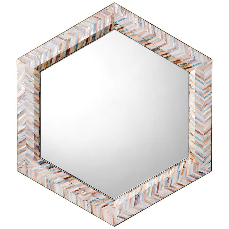 Image 2 Jamie Young Academy Mother of Pearl 34.5" x 30" Hexagon Wall Mirror