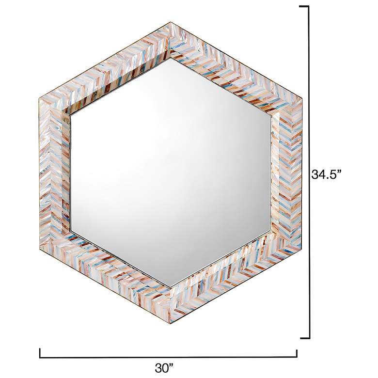 Image 3 Jamie Young Academy Mother of Pearl 34.5" x 30" Hexagon Wall Mirror more views