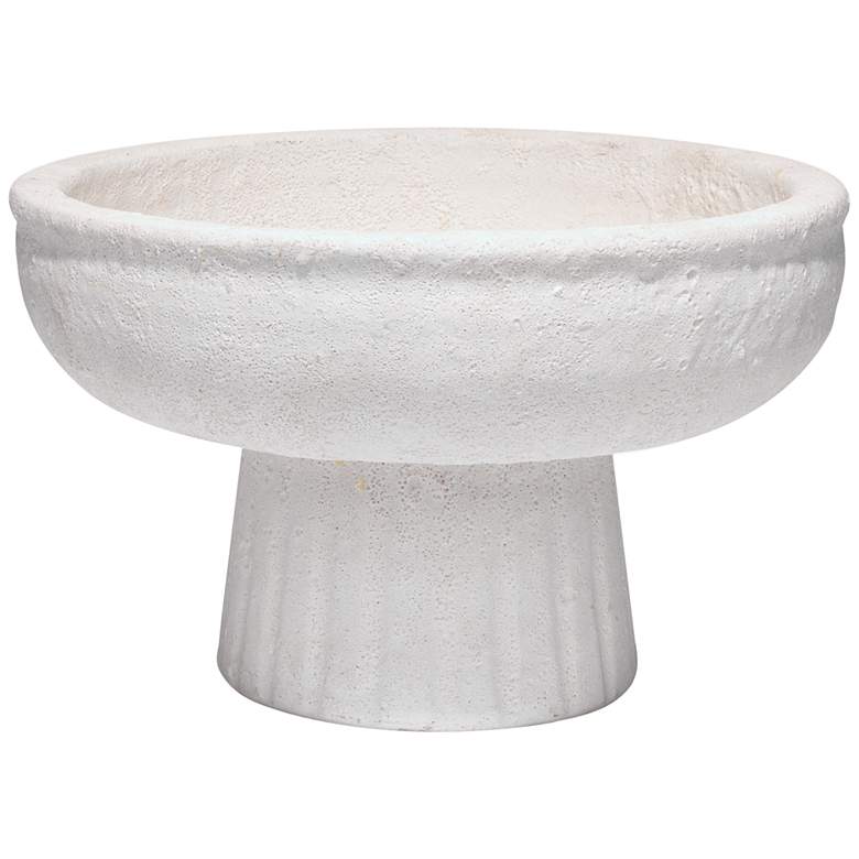 Image 1 Jamie Young Aegean White 10 1/2 inchW Small Round Pedestal Bowl