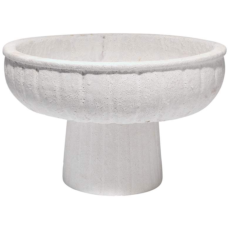 Image 2 Jamie Young Aegean White 14 1/2"W Large Round Pedestal Bowl