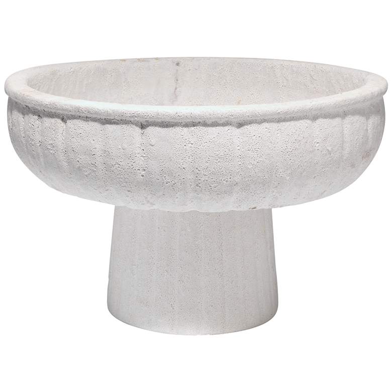 Image 2 Jamie Young Aegean White 14 1/2 inchW Large Round Pedestal Bowl