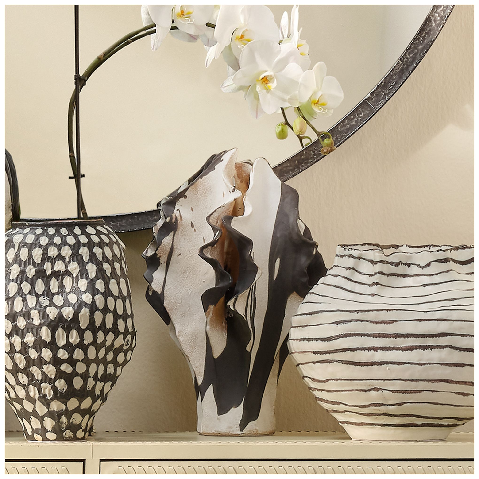Image 3 Jamie Young Agatha Ceramic Vase 15.5" in Black more views
