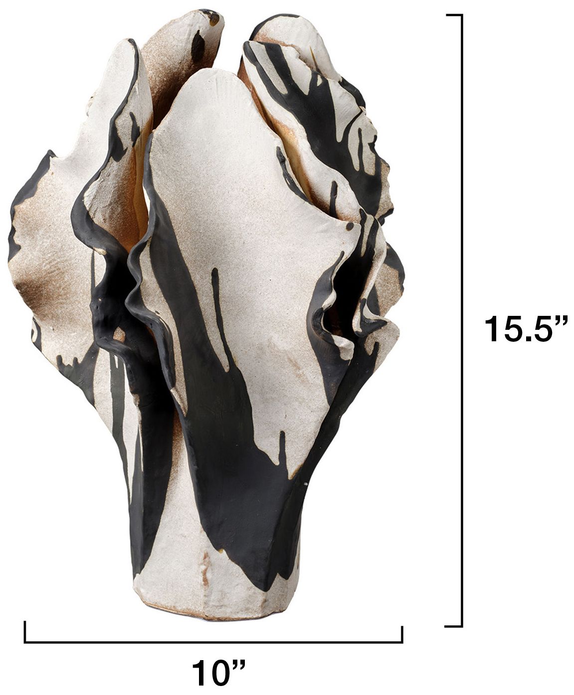 Image 5 Jamie Young Agatha Ceramic Vase 15.5" in Black more views