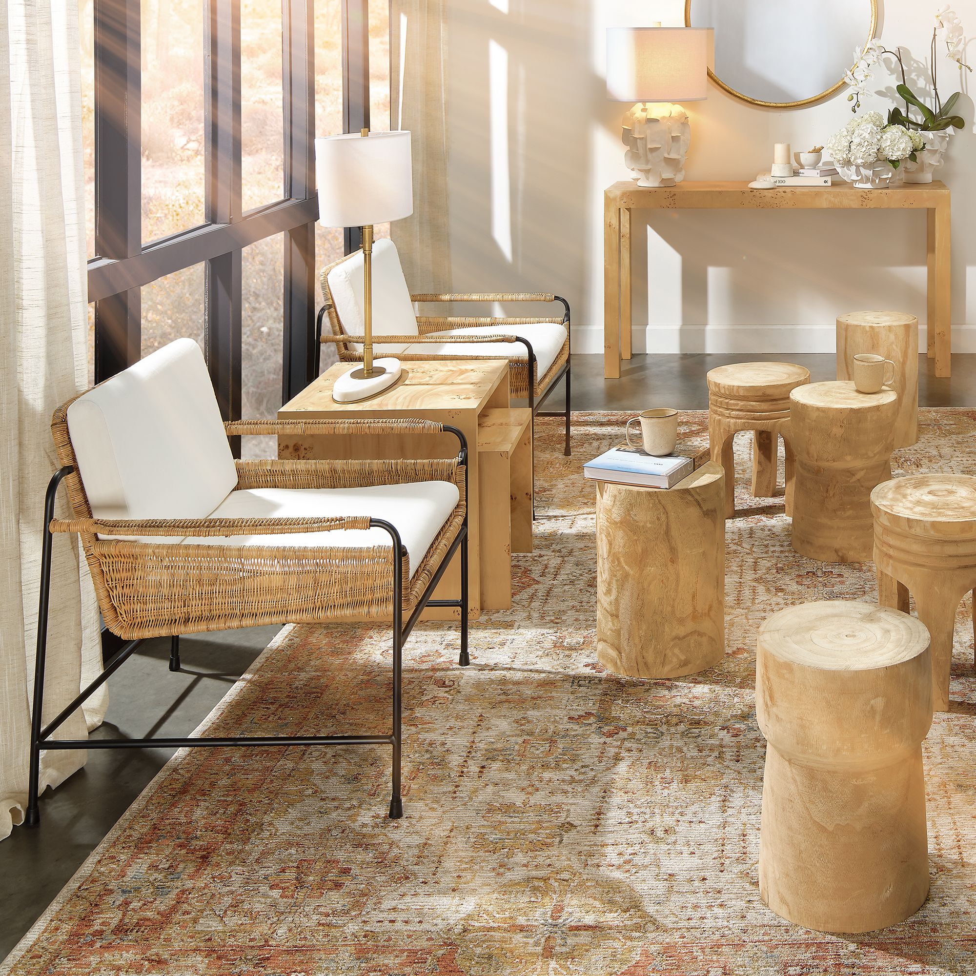 Jamie Young Agave 12" Wide Natural Wood Side Table