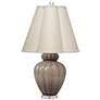 1_Jamie Young Agnes Blown Glass Table Lamp with Linen Scalloped Shade, Taupe