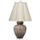 Jamie Young Agnes Blown Glass Table Lamp with Linen Scalloped Shade, Taupe