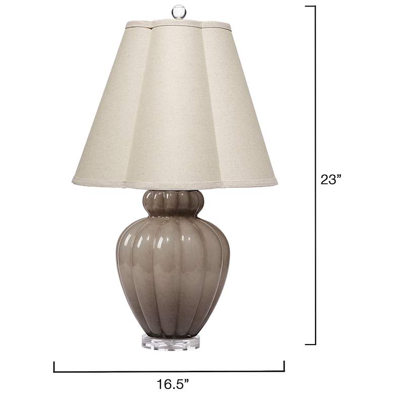 Image 3 Jamie Young Agnes Blown Glass Table Lamp with Linen Scalloped Shade, Taupe more views