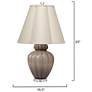 3_Jamie Young Agnes Blown Glass Table Lamp with Linen Scalloped Shade, Taupe more views