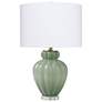 1_Jamie Young Agnes Blown Glass Table Lamp with Linen Shade, Celadon