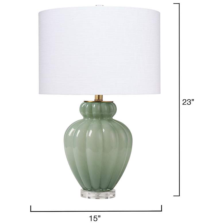 Image 3 Jamie Young Agnes Blown Glass Table Lamp with Linen Shade, Celadon more views