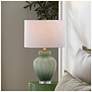 5_Jamie Young Agnes Blown Glass Table Lamp with Linen Shade, Celadon more views