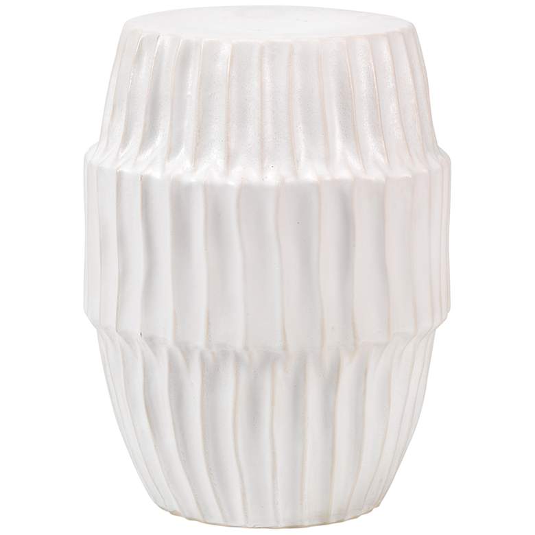 Image 1 Jamie Young Algae 15 1/2 inch Wide White Ceramic Side Table