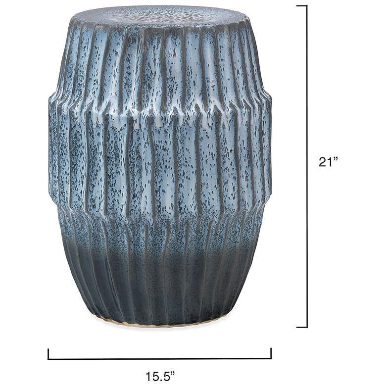 Image 4 Jamie Young Algae Blue Ceramic Indoor/Outdoor Side Table more views