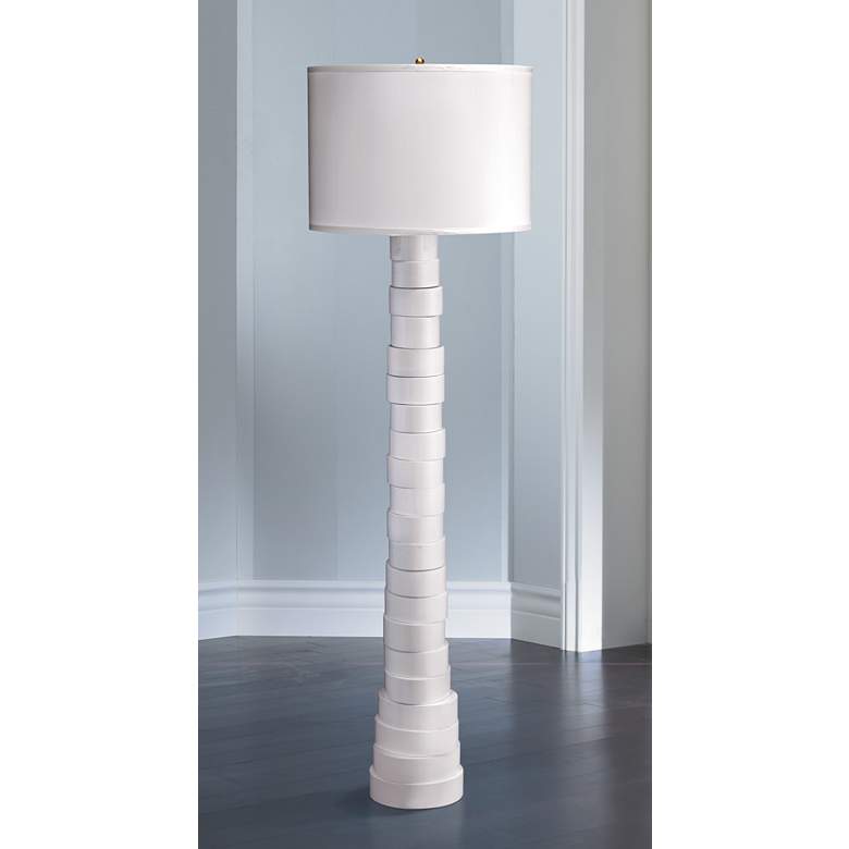 Image 1 Jamie Young All-White Stacked Animal Horn Floor Lamp