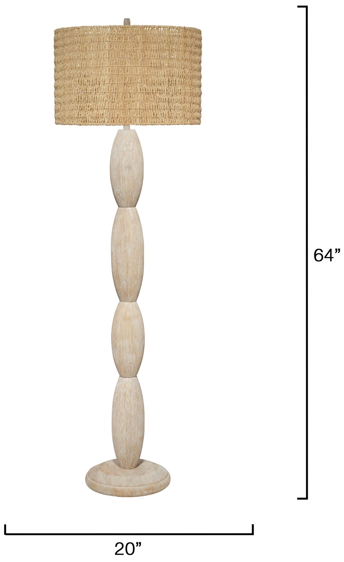 Image 3 Jamie Young Almond Wood Floor Lamp 64" in Off-White more views