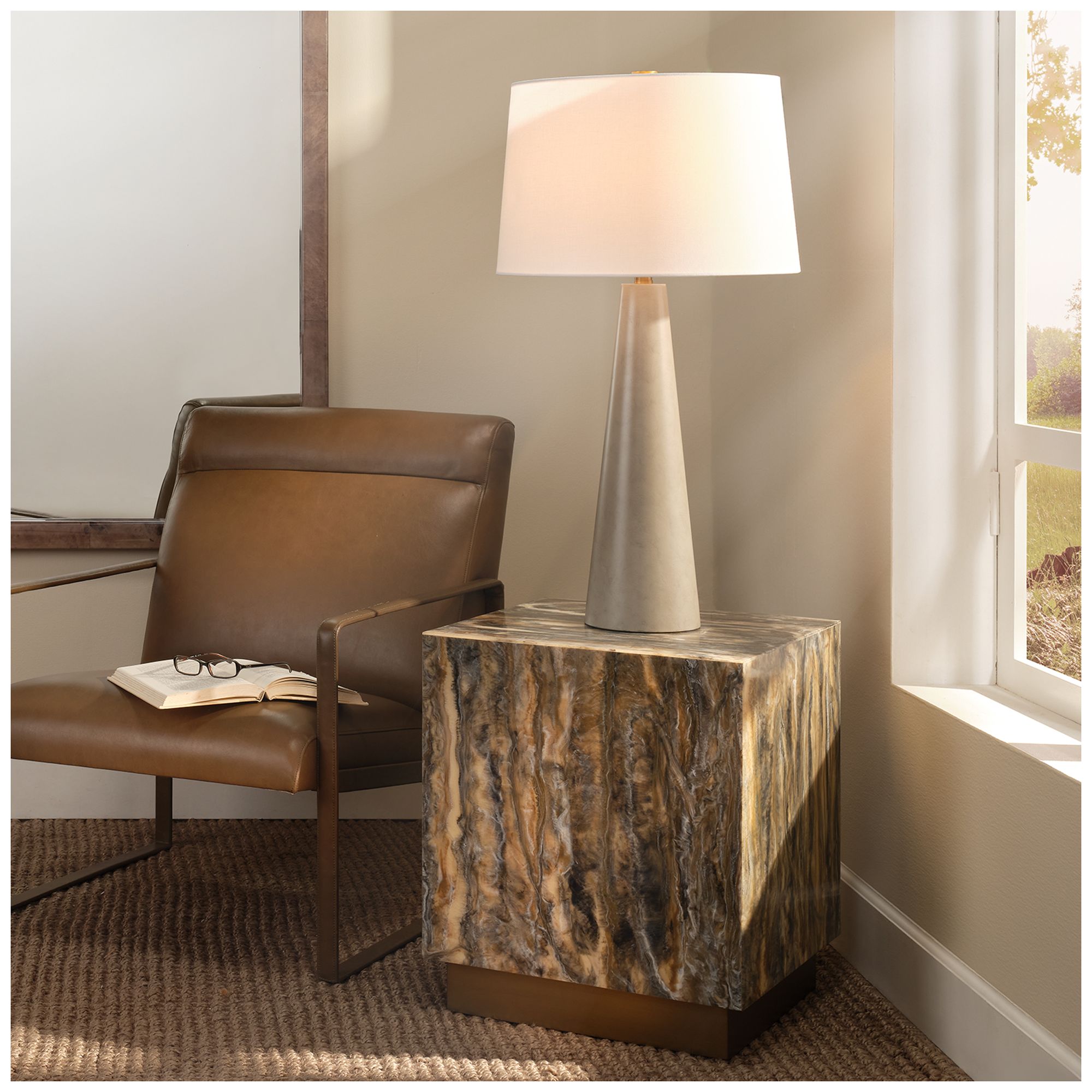 Image 2 Jamie Young Alps Metal Table Lamp 31.5" in Warm Grey more views