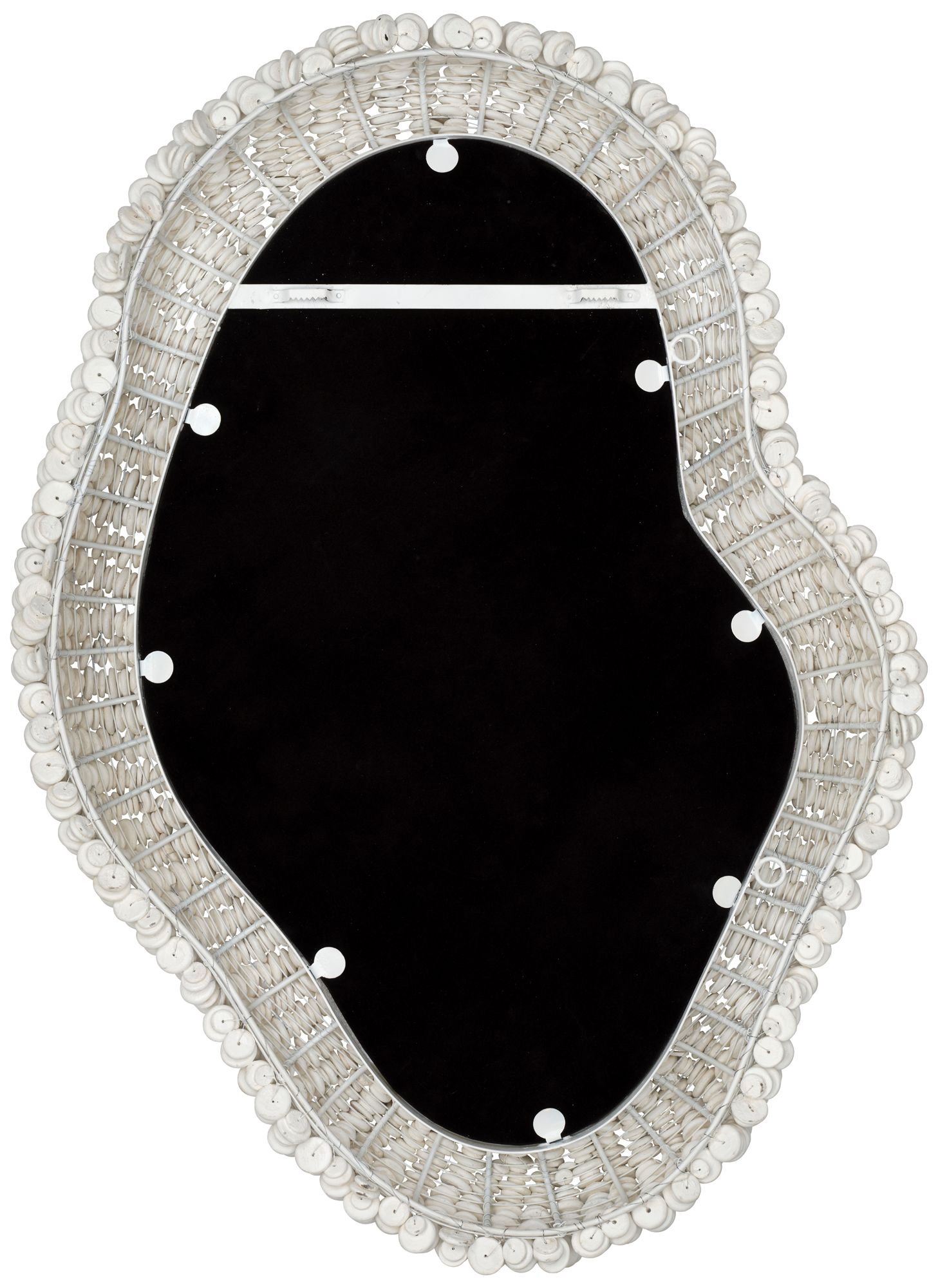 Image 4 Jamie Young Amoeba Wood Beaded Wall Mirror 41" in White more views
