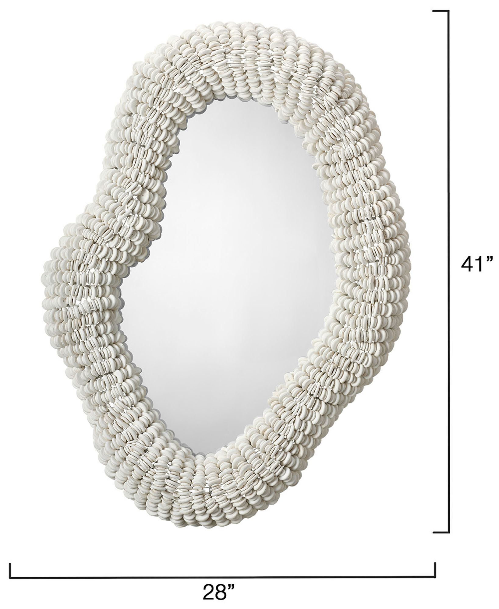 Image 5 Jamie Young Amoeba Wood Beaded Wall Mirror 41" in White more views