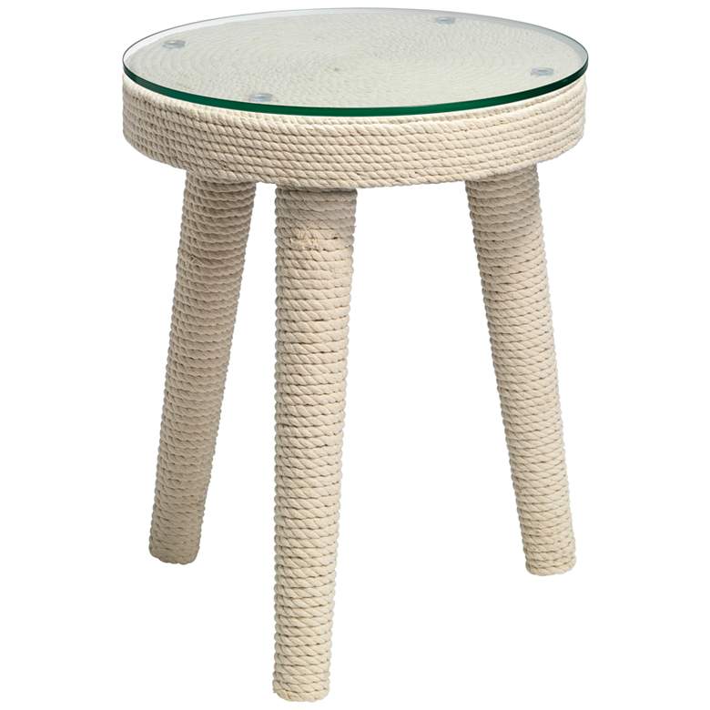 Image 1 Jamie Young Anchor 16" Wide White Rope Side Table