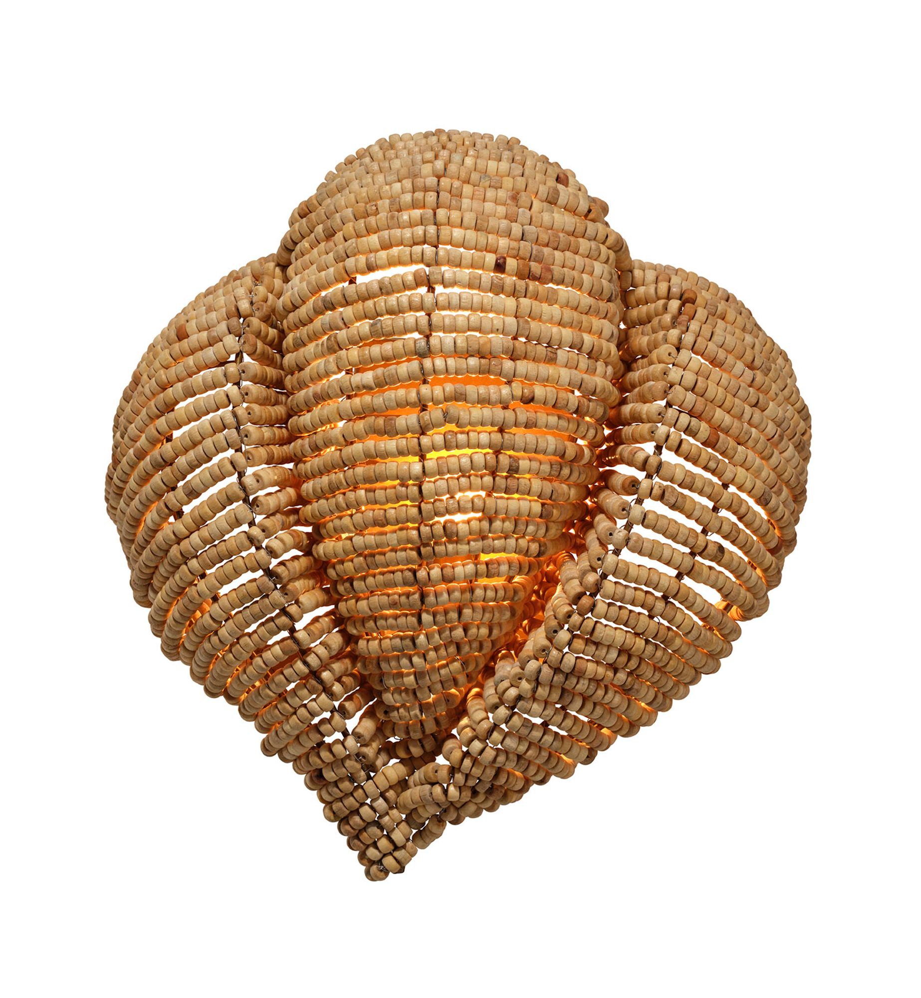Image 5 Jamie Young Anguilla 1-Light Wood Beaded Wall Sconce 16.5" in Natural more views