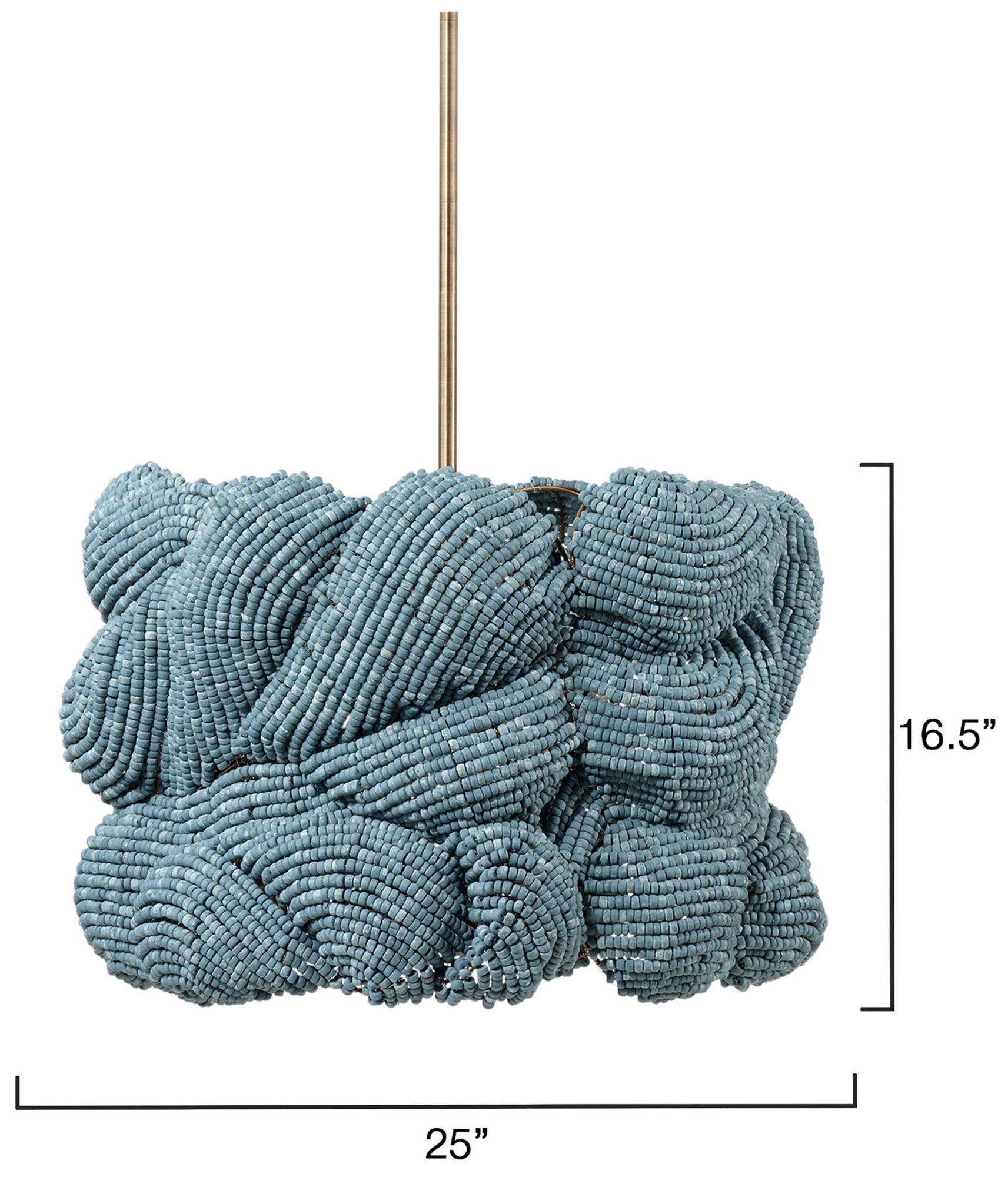 Image 3 Jamie Young Anguilla 3-Light Wood Beaded Chandelier 65.5" in Blue more views