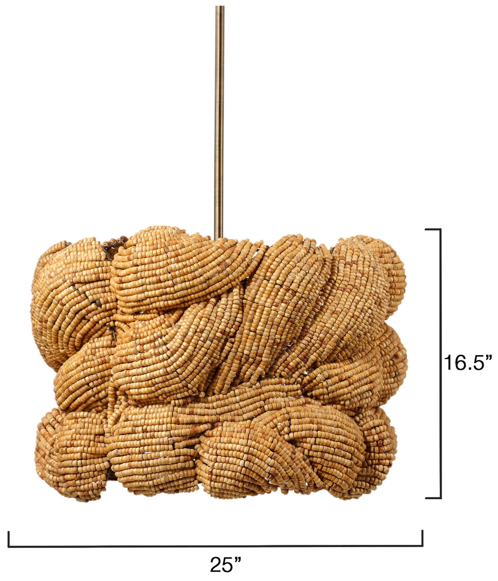 Image 3 Jamie Young Anguilla 3-Light Wood Beaded Chandelier 65.5" in Natural more views