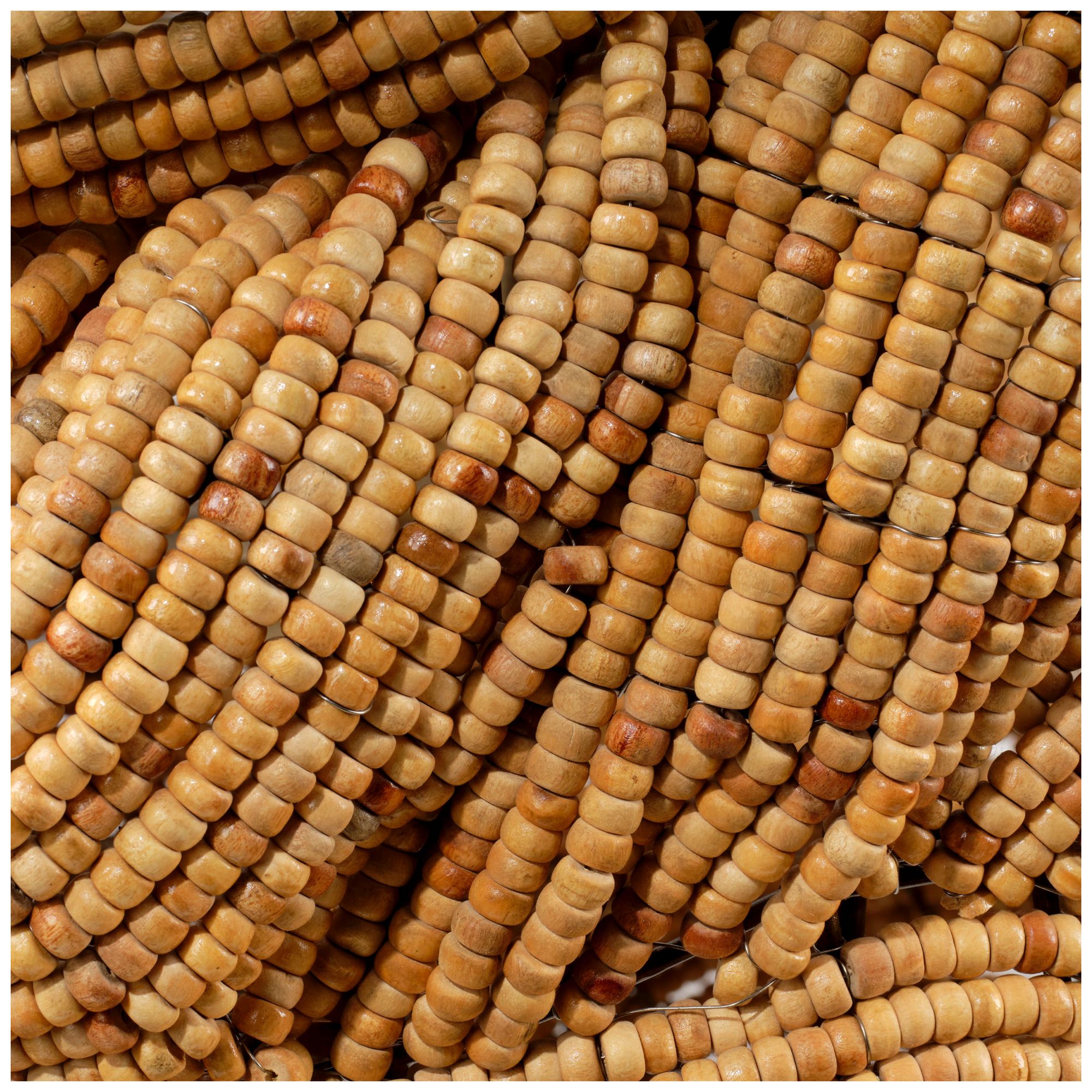 Image 4 Jamie Young Anguilla 3-Light Wood Beaded Chandelier 65.5" in Natural more views