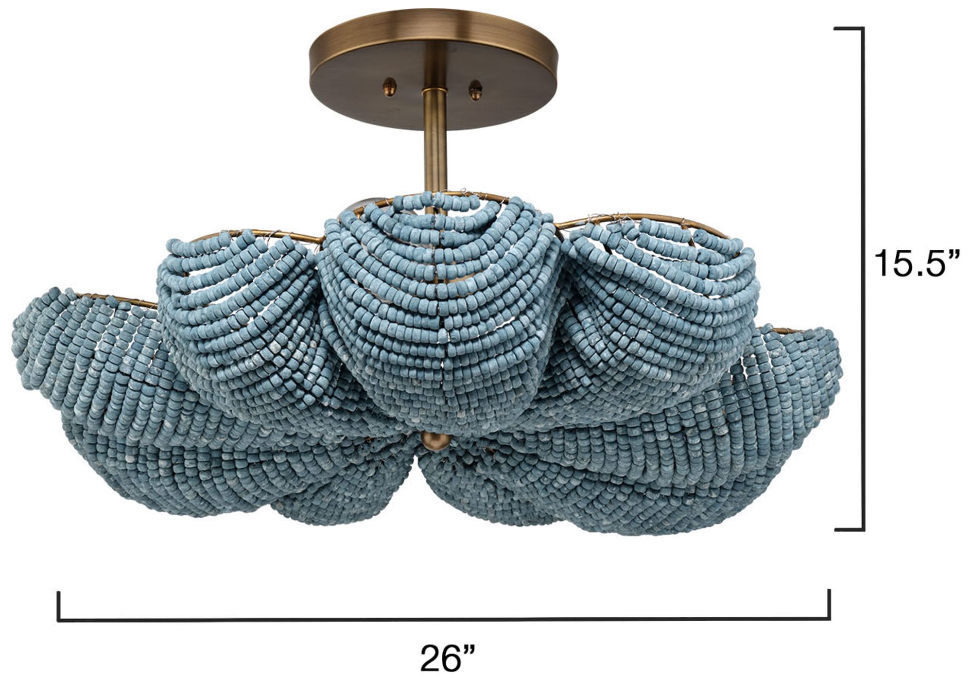 Image 3 Jamie Young Anguilla Semi-Flush Mount 15.5" in Blue more views