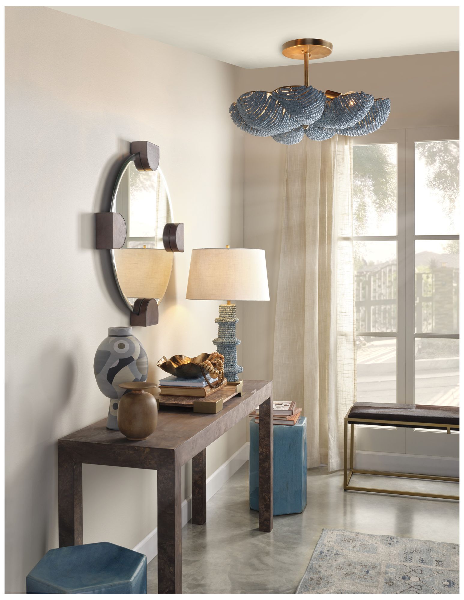 Image 7 Jamie Young Anguilla Semi-Flush Mount 15.5" in Blue more views