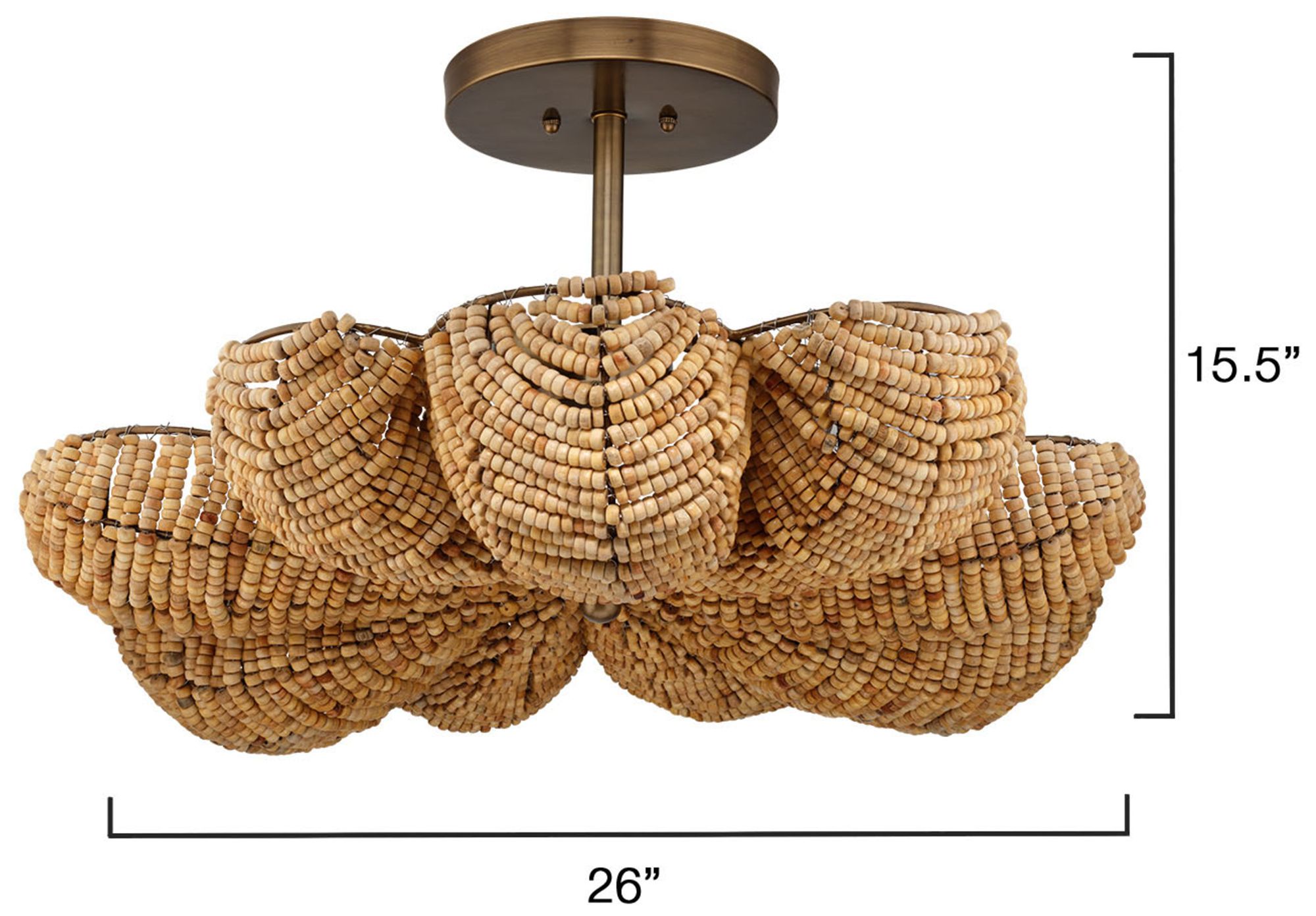 Image 3 Jamie Young Anguilla Semi-Flush Mount 15.5" in Natural more views