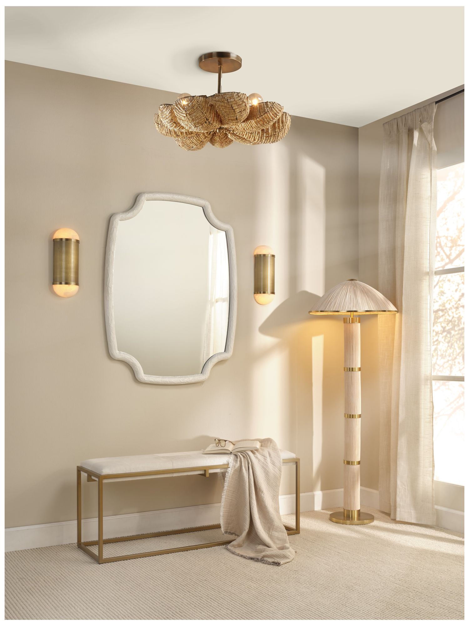 Image 7 Jamie Young Anguilla Semi-Flush Mount 15.5" in Natural more views